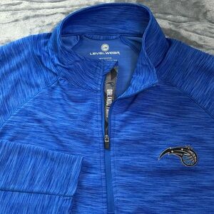 Orlando Magic 1/4 Zip Pullover Mens Size Large Long Sleeve Blue Level Wear NBA
